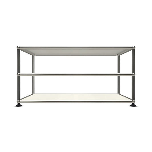 1x2 Modular Metal Sidetable with 2-1 pannels [W750XD350XH(175+175)] by Usm #Pure White [RAL 9010]