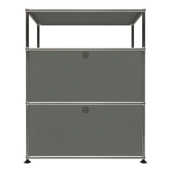 1x3 Modular Metal Highboard with 2 bottom doors [W750XD350XH(350+350+250)] by Usm #USM Mid-Gray