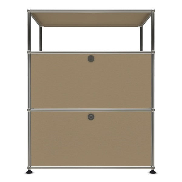 1x3 Modular Metal Highboard with 2 bottom doors [W750XD350XH(350+350+250)] by Usm #USM Beige