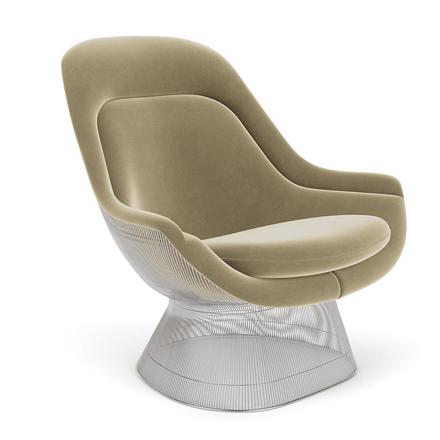 Platner Easy Chair (Frame - Polished Nickel / Upholstery Material - Knoll Velvet) by Knoll