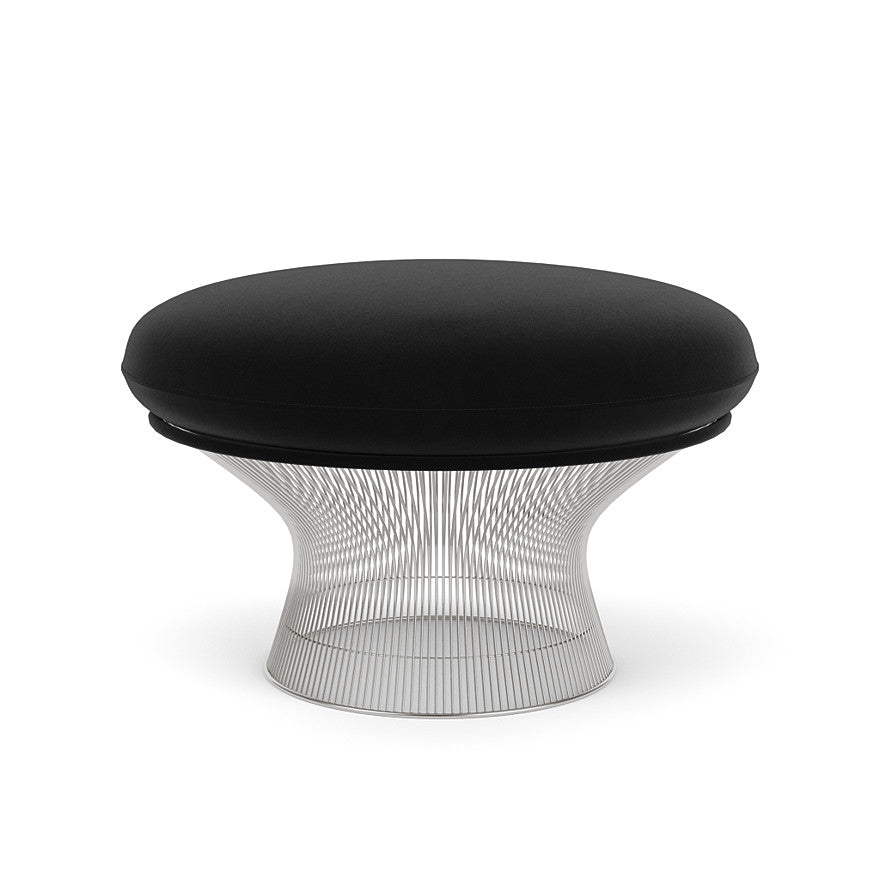 Platner Ottoman (Frame - Polished Nickel / Upholstery Material - Knoll Velvet) by Knoll