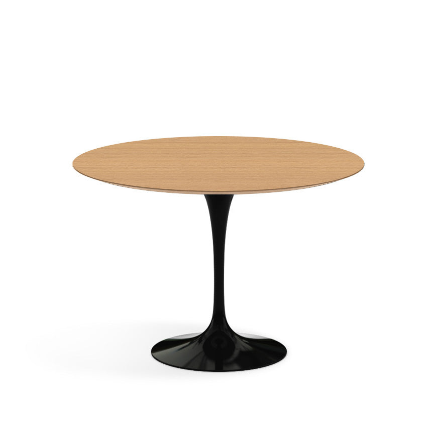 Saarinen Round Dining Table Ø107 by Knoll #Black / Wood | Natural Oak