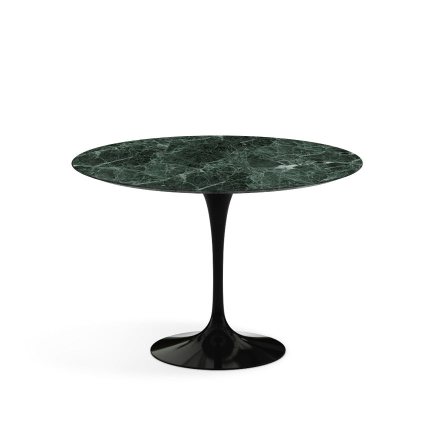 Saarinen Round Dining Table Ø107 by Knoll #Black / Marble | Verde Alpi | Satin finish