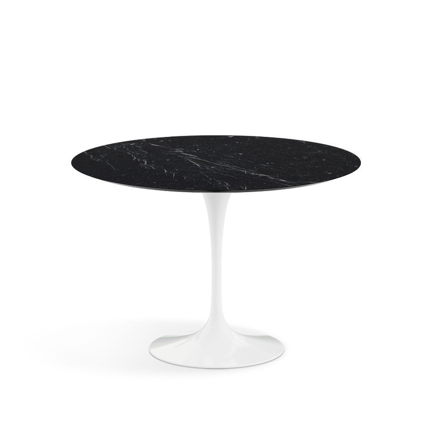 Saarinen Round Dining Table Ø107 by Knoll #White / Marble | Nero Marquina | Satin finish