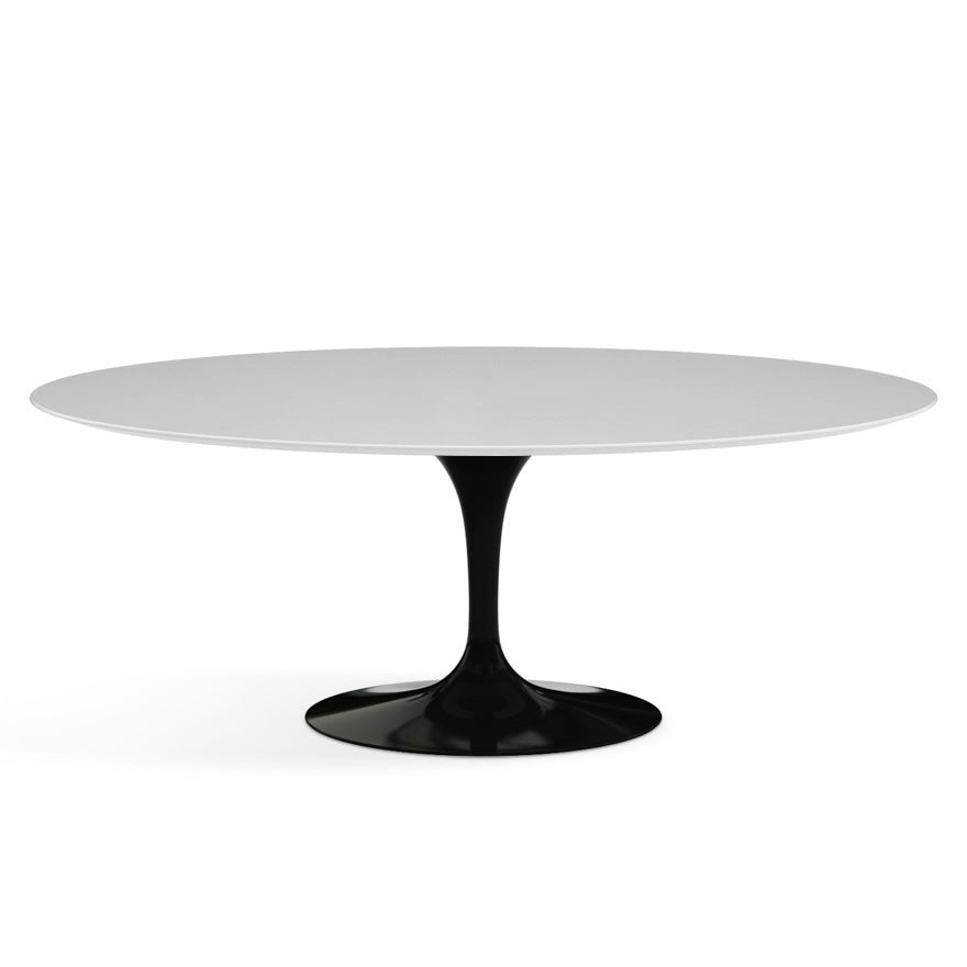 Saarinen Oval Dining Table 198x121 by Knoll #Black/Laminate | White | Satin finish