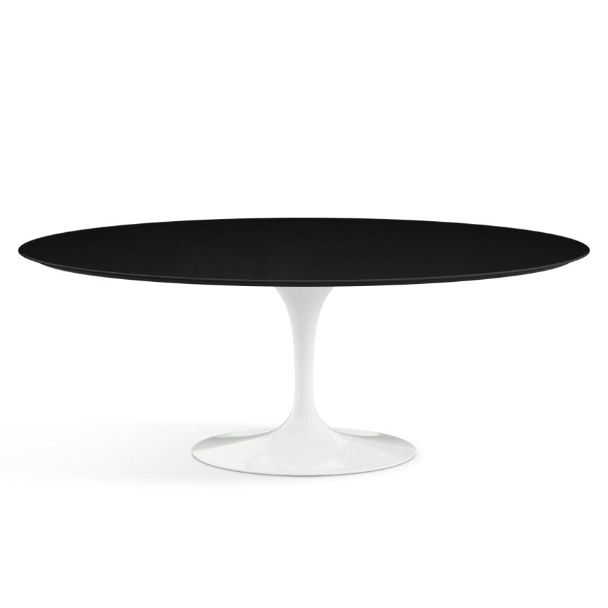 Saarinen Oval Dining Table 198x121 by Knoll #White/Laminate | Black | Satin finish