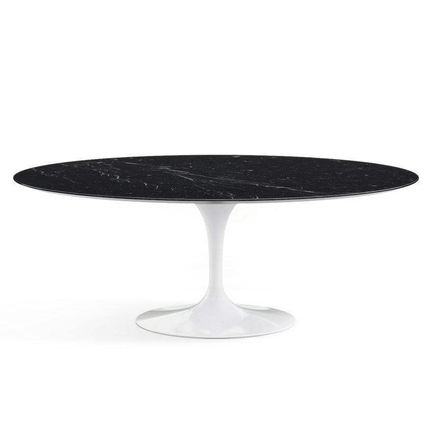 Saarinen Oval Dining Table 198x121 by Knoll #White/Marble | Nero Marquina | Satin finish