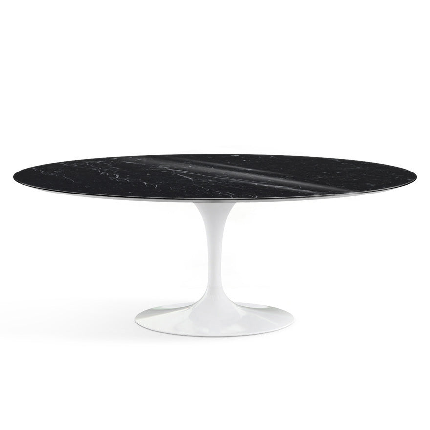 Saarinen Oval Dining Table 198x121 by Knoll #White/Marble | Nero Marquina | Shiny finish