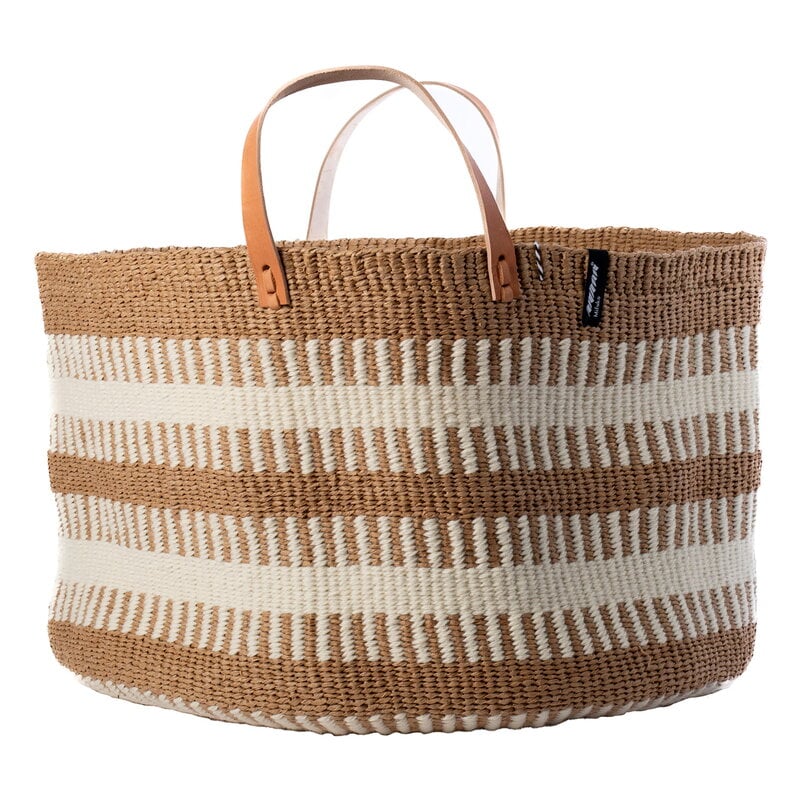 Pamba basket by Mifuko #XXL, white - brown #