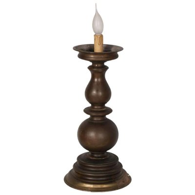 17th Century Baroque Bronze Candleholder Table Lamp-NJV-712054