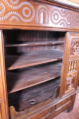 17th Century Breton Wardrobe or Cupboard in Oak Turning in Boxwood-HPU-751269