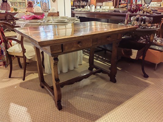 17th Century Dining Table in Walnut with Two Drawers-ZFY-1786360