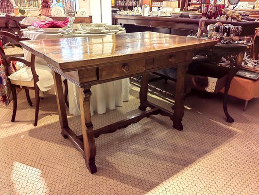 17th Century Dining Table in Walnut with Two Drawers-ZFY-1786360