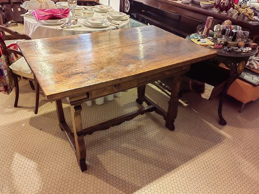 17th Century Dining Table in Walnut with Two Drawers-ZFY-1786360