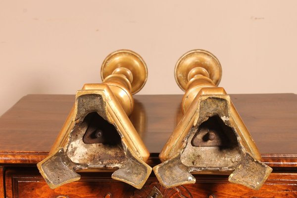 17th Century Italian Bronze Candleholders, Set of 2-HPU-732879