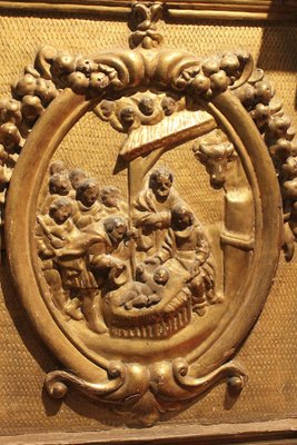 17th Century Italian Giltwood Altarpiece Sculpture Hand Carved in High Relief-AXE-1433401