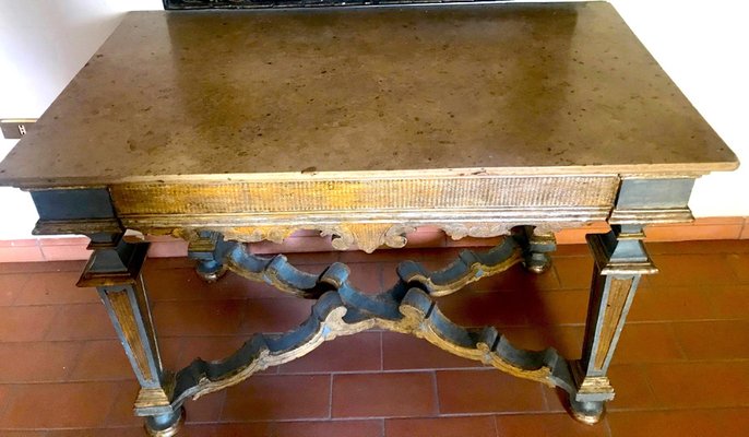 17th Century Italian Painted and Parcel-Gilt Console Table-MBH-1031671