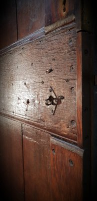 17th Century Ledged Oak Door with Framework-NQV-722886