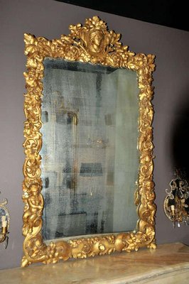 17th Century Mirror with Carved Oak Frame in 19th Century Gold Leaf-TDA-1376383