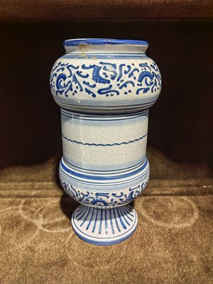 17th Century Model La Gioconda Albarello or Borax Container in Blue and White Ceramic from Deruta-ZFY-1720468