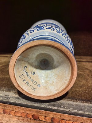 17th Century Model La Gioconda Albarello or Borax Container in Blue and White Ceramic from Deruta-ZFY-1720468