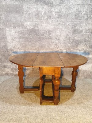 17th Century Oak Drop Leaf Table-NQV-825878