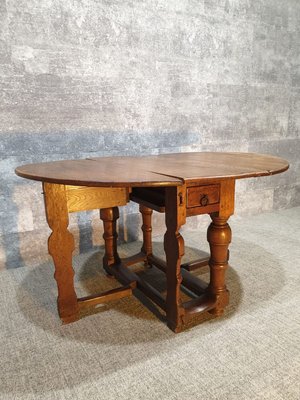 17th Century Oak Drop Leaf Table-NQV-825878