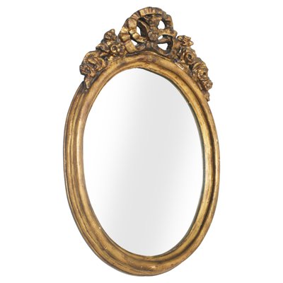 17th Century Oval Giltwood Mirror-NJV-568957