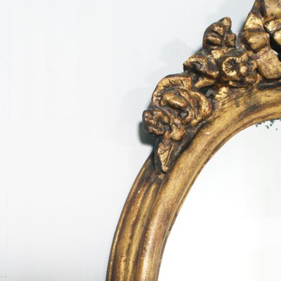 17th Century Oval Giltwood Mirror-NJV-568957