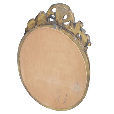 17th Century Oval Giltwood Mirror-NJV-568957