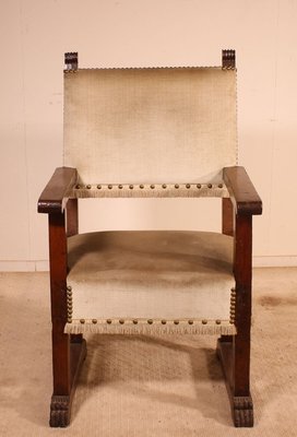 17th Century Spanish Walnut Armchair-HPU-729226