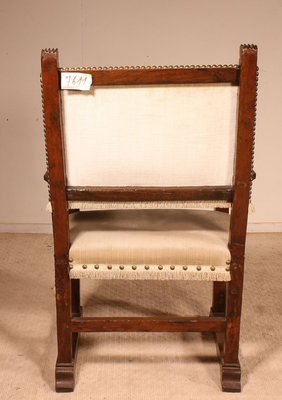 17th Century Spanish Walnut Armchair-HPU-729226