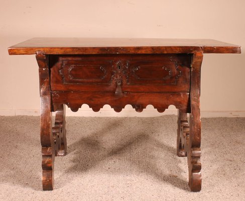 17th Century Spanish Walnut Console Table-HPU-728649