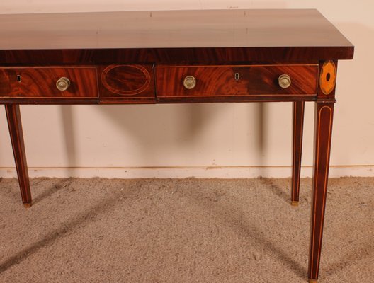 18 Century Georgian Mahogany and Marquetry Desk-HPU-1156084