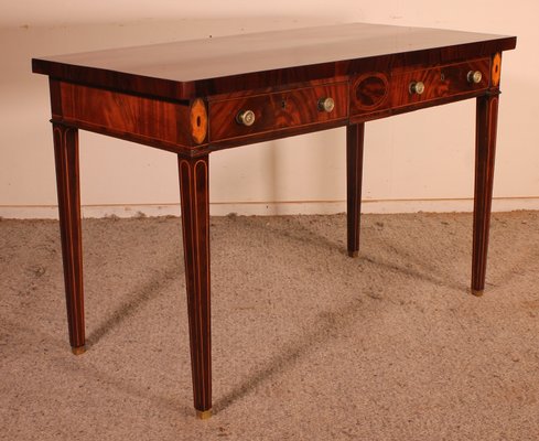 18 Century Georgian Mahogany and Marquetry Desk-HPU-1156084