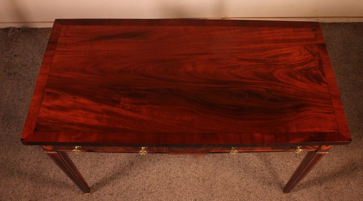 18 Century Georgian Mahogany and Marquetry Desk-HPU-1156084