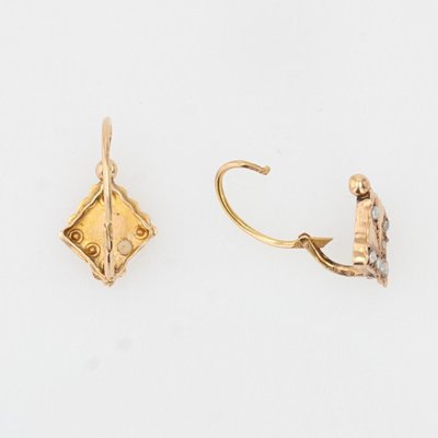 18 Karat 19th Century French Natural Pearl Rose Gold Lever Back Earrings, Set of 2-OLU-1403610