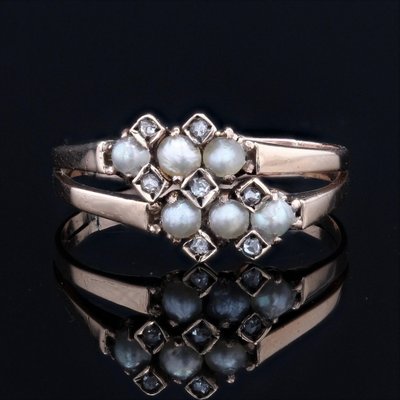 18 Karat 19th Century French Rose Gold Double Ring-OLU-1403629