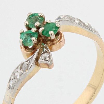 18 Karat 19th Century Yellow Gold Clover Shape Ring-OLU-1346521