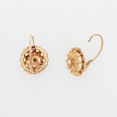 18 Karat 20th Century French Rose Gold Lever- Back Earrings, 1890s, Set of 2-OLU-1403621