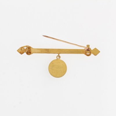 18 Karat French Yellow Gold Babys Bar Brooch, 1890s-OLU-1446785