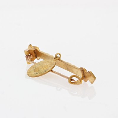 18 Karat French Yellow Gold Babys Bar Brooch, 1890s-OLU-1446785