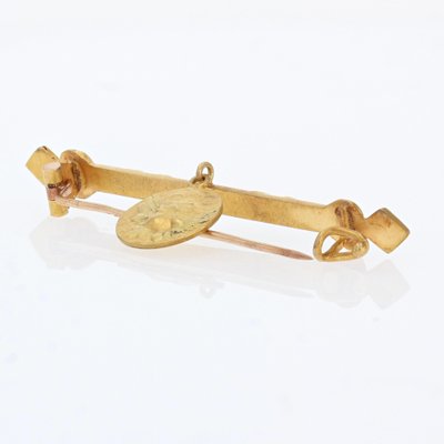 18 Karat French Yellow Gold Babys Bar Brooch, 1890s-OLU-1446785