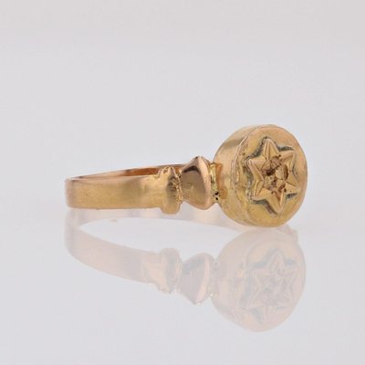 18 Karat Rose Gold Star Ring-OLU-1798521