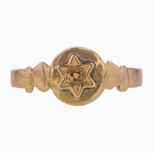 18 Karat Rose Gold Star Ring-OLU-1798521