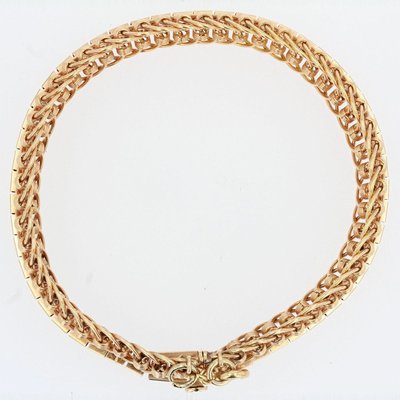 18 Karat Yellow Gold Articulated Mesh Bracelet, 1950s-OLU-896716