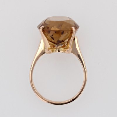 18 Karat Yellow Gold Cocktail Ring with Citrine, 1960s-OLU-1784781