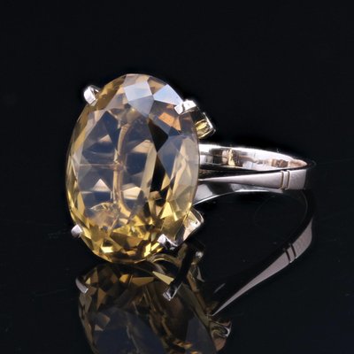 18 Karat Yellow Gold Cocktail Ring with Citrine, 1960s-OLU-1784781