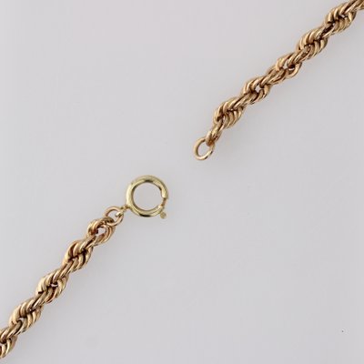 18 Karat Yellow Gold Twisted Chain Long Necklace, 1960s-OLU-1815853