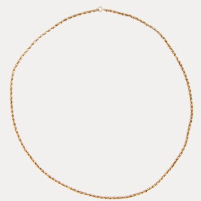 18 Karat Yellow Gold Twisted Chain Long Necklace, 1960s-OLU-1815853